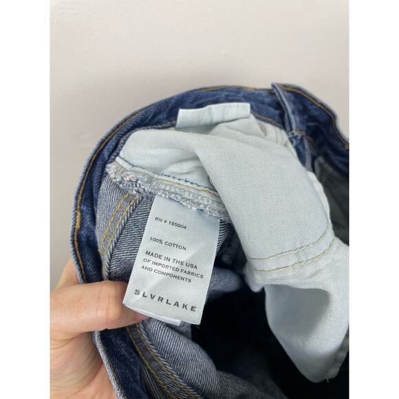 SLVRLAKE Jessy Jean blue in forbidden love high rise straight size 25 - Picture 6 of 8